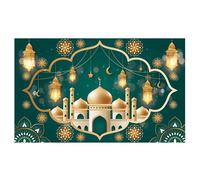 Striscione Sfondo Eid Mubarak 180x110cm Tessuto Poliestere per Celebrazioni