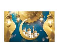 Striscione Sfondo Eid Mubarak 180x110cm Tessuto Poliestere per Celebrazioni