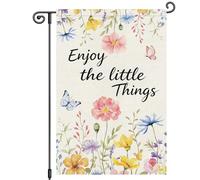 Striscione Spring Enjoy The Little Things Butterfly bandiera di benvenuto
