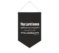 Striscione su tela con scritta in inglese "The Lord Loves Righteousness And Justice", da appendere alla parete, decorazione per la casa, per soggiorno, camera da letto, ufficio, regali per le vacanze