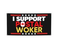 Striscione "Supporto ai Lavoratori Postali", 1,2x1,8 m, con bandiera canadese. Ideale per festival, feste e festività. Include quattro occhielli metallici per una facile esposizione.