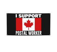 Striscione "Supporto per i lavoratori postali" 4x6 piedi, bandiera canadese, striscione per lo sciopero dei lavoratori postali, cartello per festival, festa, vacanza con 4 occhielli in metallo