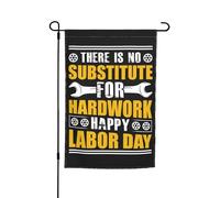 Striscione There Is No Substitute For Hardwork Happy Labor Day Appendere Bandiera Verticale Garden Doppia Faccia Decorazioni Da Esterno Per Interni Balcone Letto 12X18 Inch