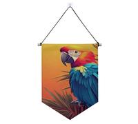 Striscione tropicale pappagallo ara appeso con bandiera telescopica banner decorazioni da appendere per porte, pareti, finestre, giardini, cortile