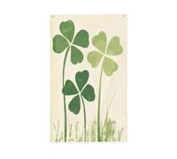 Striscione verde con quadrifoglio alla moda per la casa da cortile, 9 x 1,5 m, striscione di auguri con occhielli per interni ed esterni, decorazioni per la casa