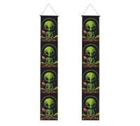 Striscione verde del portico della stampa aliena per il Ringraziamento,Banner interni per porta d'ingresso,Per tutte le celebrazioni