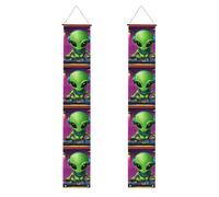 Striscione verde del portico della stampa aliena per il Ringraziamento,Banner interni per porta d'ingresso,Per tutte le celebrazioni