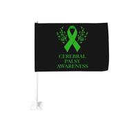 Striscione verde per auto con protezione solare, per la sensibilizzazione sulla paralisi cerebrale, da 12 x 18 pollici, bifacciale, per camion