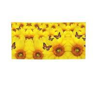 Striscione versatile con fiori gialli e farfalle, decorazione per feste, Ringraziamento e compleanno, per tutte le occasioni