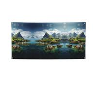 Striscione versatile con stampa delle isole norvegesi, decorazioni per eventi, Ringraziamento, feste di compleanno e altro ancora