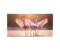 Striscione versatile con stampa di fenicotteri, decorazioni per eventi, Ringraziamento, feste di compleanno e altro ancora