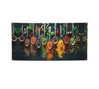 Striscione versatile con stampa di spezie, decorazioni per feste del Ringraziamento e compleanno, per tutte le occasioni