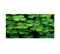 Striscione versatile per eventi, con stampa di trifoglio verde, durevole, decorazione vivace per eventi aziendali, feste e grandi inaugurazioni