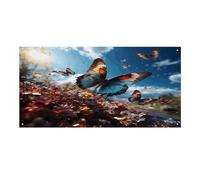 Striscione versatile per eventi, farfalle colorate che volano nella stampa blu durevole banner per eventi vibranti decorazione per eventi aziendali, feste e grandi inaugurazioni