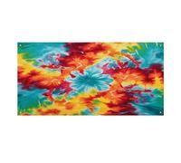 Striscione versatile per eventi, stampa a colori tie dye, durevole, decorazione vivace per eventi aziendali, feste e grandi inaugurazioni