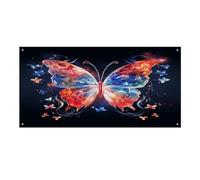 Striscione versatile per eventi, stampa con farfalle musicali, durevole, decorazione vivace per eventi aziendali, feste e grandi inaugurazioni