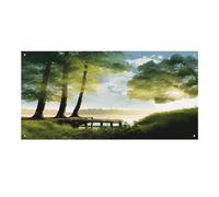 Striscione versatile per eventi, stampa di alberi paesaggistici, durevole, decorazione vivace per eventi aziendali, feste e grandi aperture