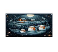 Striscione versatile per eventi, stampa natalizia con pinguino di Babbo Natale, durevole, decorazione vivace per eventi aziendali, feste e grandi inaugurazioni