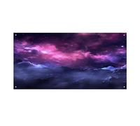 Striscione versatile per eventi, stampa viola con galassia magica, durevole, decorazione vivace per eventi aziendali, feste e grandi inaugurazioni