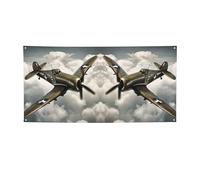 Striscione versatile per feste con aeroplani della seconda guerra mondiale, bandiere per eventi, decorazioni per feste di compleanno