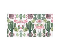 Striscione versatile per feste con fenicottero rosso, con stampa di piante grasse, bandiere per eventi, decorazioni per feste di compleanno