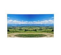 Striscione versatile per feste con paesaggio alpino vivido cielo sopra stampa,Migliori bandiere banner per eventi,Decorazioni per feste di compleanno