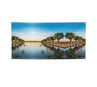 Striscione versatile per feste con stampa di albero di salice, decorazioni per eventi, Ringraziamento, feste di compleanno e altro ancora