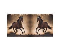 Striscione versatile per feste con stampa di cavalli che corrono, decorazioni per eventi, Ringraziamento, feste di compleanno e altro ancora