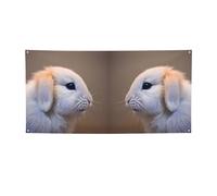 Striscione versatile per feste con stampa di coniglio piangere,Migliori bandiere banner per eventi,Decorazioni per feste di compleanno