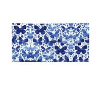 Striscione versatile per feste, Ringraziamento e compleanno, per tutte le occasioni con stampa di farfalle blu