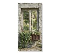 Striscione vintage rustico per porte e finestre, decorazione floreale verde per interni ed esterni, decorazione per la casa e il giardino, forniture per feste primaverili ed estive, 91 x 182 cm