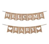 Striscione Welcome Baby, Cartello Welcome Baby Pre-Infilato Ghirlanda Welcome Baby Appesa Cartello per Annuncio Nascita per Baby Shower Arrivo Bambino Decorazioni Festa Rivelare Sesso Bambino