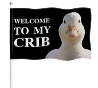 Striscione Welcome To My Crib Duck Con 2 Occhielli Bandieradacortile Appendere Bandiere Giardino Per Estate Balcone Camere 3X5 Ft