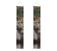 Striscioni da veranda con leopardo che riposa su un albero, striscioni da appendere alla porta, cartello di buon compleanno per veranda, striscioni per feste, sfondo fotografico, cartelli per porta