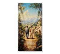 Striscioni decorativi per porte paesaggistiche paesaggistiche, opere d'arte per percorsi della natura serena, decorazione per la casa primaverile per interni ed esterni, accessori per vacanze a tema