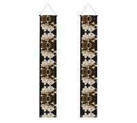 Striscioni decorativi per portico con motivo a verga d'oro, striscioni decorativi per feste da appendere per interni ed esterni, decorazioni per parete/porta d'ingresso