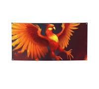 Striscioni e cartelli con fenice arancione e rosso per esterni e interni, decorazione per feste, striscione personalizzato con occhielli sfondo di compleanno poster sfondo fotografico per eventi di