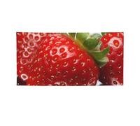 Striscioni e cartelli di frutta con fragole rosse per esterni e interni, decorazione per feste, striscione personalizzato con occhielli sfondo di compleanno segno poster sfondo fotografico per eventi