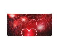 Striscioni e cartelli rossi fuochi d'artificio per esterni e interni banner decorazione per feste banner personalizzato con occhielli sfondo compleanno segno poster sfondo foto per eventi di nozze