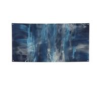 Striscioni e segni astratti blu all'aperto decorazione per feste banner personalizzato con occhielli sfondo compleanno segno poster sfondo foto sfondo per eventi di nozze medio