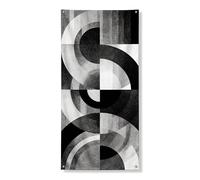 Striscioni geometrici astratti decorativi per porte, eleganti motivi neri e bianchi, decorazione per porta d'ingresso, per interni ed esterni, da appendere, per tutte le stagioni, 91 x 183 cm