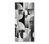 Striscioni geometrici monocromatici decorativi per porte, moderni cerchi neri e bianchi, decorazione per porta d'ingresso, per interni ed esterni, autunnali, forniture stagionali, 91 x 182 cm