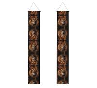 Striscioni per feste stampati con lo sguardo del leone per patio, adatti per feste di laurea e decorazioni per patio