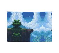 Striscioni per le vacanze con motivo pixel scogliera e fondali da appendere, decora facilmente la scena della tua festa