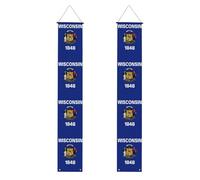 Striscioni per porte con stampa bandiera dello stato del Wisconsin, striscioni decorativi da appendere per interni ed esterni per feste e celebrazioni