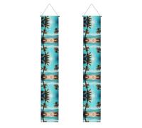 Striscioni per porte con stampa di palme e mare, striscioni decorativi da appendere per interni ed esterni per feste e celebrazioni