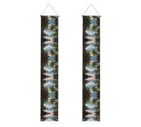 Striscioni per portico con stampe di alberi di cocco in riva al mare, striscioni decorativi appendibili, adatti per feste, decorazione multi-scena per interni ed esterni