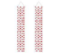 Striscioni per portico di laurea con stampa a pois rossi - Bandiere riutilizzabili per portico da giardino, decorazione di benvenuto all'aperto