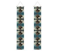 Striscioni per portico stampate con città levitanti, striscioni decorativi appendibili, adatti per interni ed esterni decorazione del portico del giardino