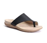 Strive Capri 4 - Sandali ortopedici da donna con supporto per arco plantare, in pelle, per fascite plantare, alluce valgo, piedi piatti, piedi gonfi e podologi, Nero , 37 EU